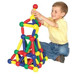 Lot of 30 Jumbo MagNeatos Magnetic‎ Balls and Tubes-Learning Building Toys